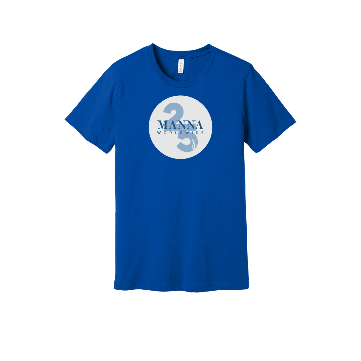 mannaworldwide-everyday-essentials-short-sleeve-tee-dtf-front-BC3001-trueroyal-flat-front