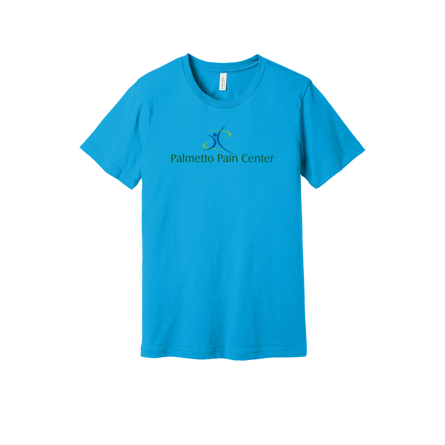 palmetto-pain-center-everyday-essentials-clinic-short-sleeve-tee-dtf-front-BC3001-turquoise-flat-front