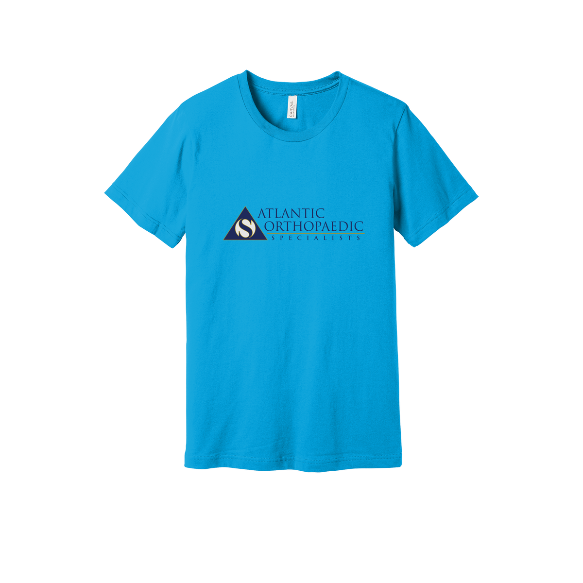 atlanticortho-everyday-essentials-clinic-short-sleeve-tee-dtf-front-BC3001-turquoise-flat-front