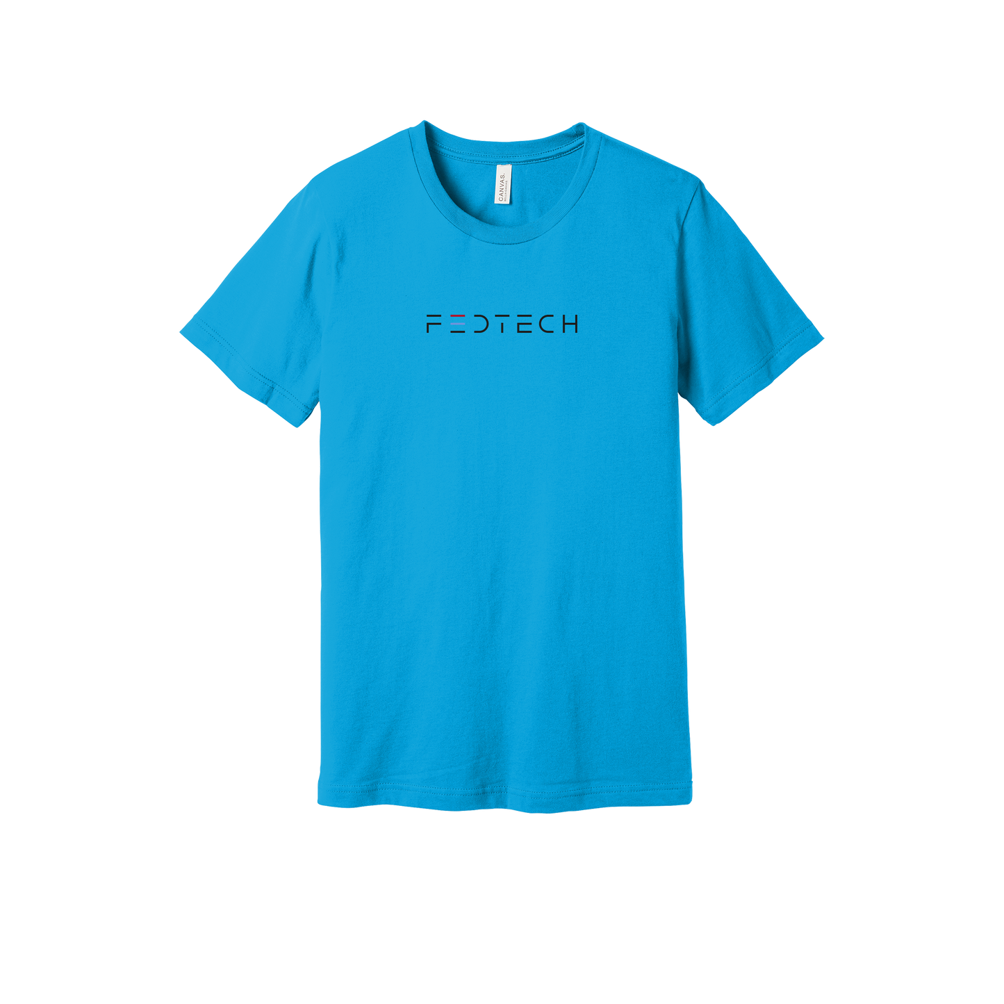 fedtech-everyday-essentials-short-sleeve-tee-dtf-front-BC3001-turquoise-flat-front