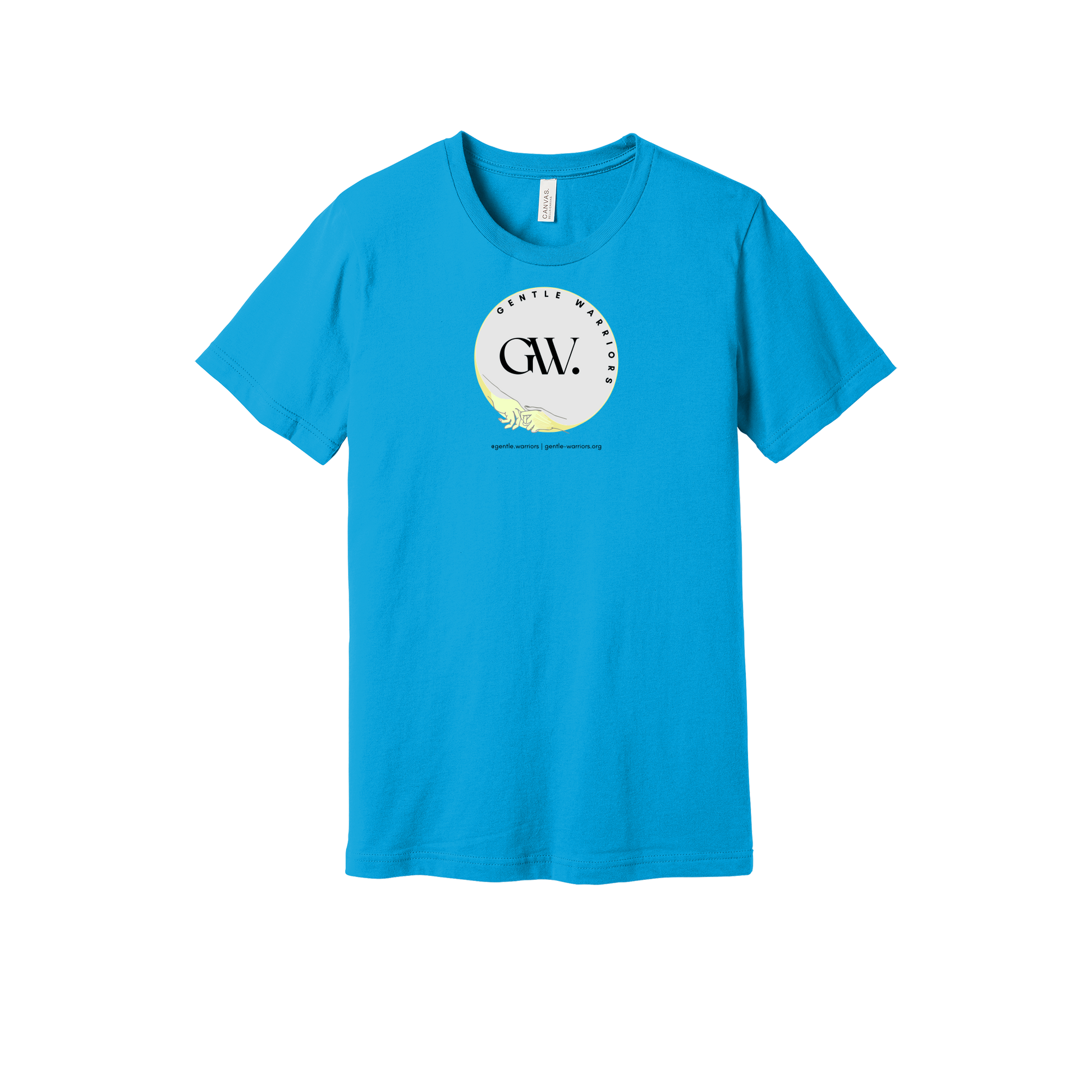 gentle-warriors-everyday-essentials-short-sleeve-tee-dtf-front-BC3001-turquoise-flat-front