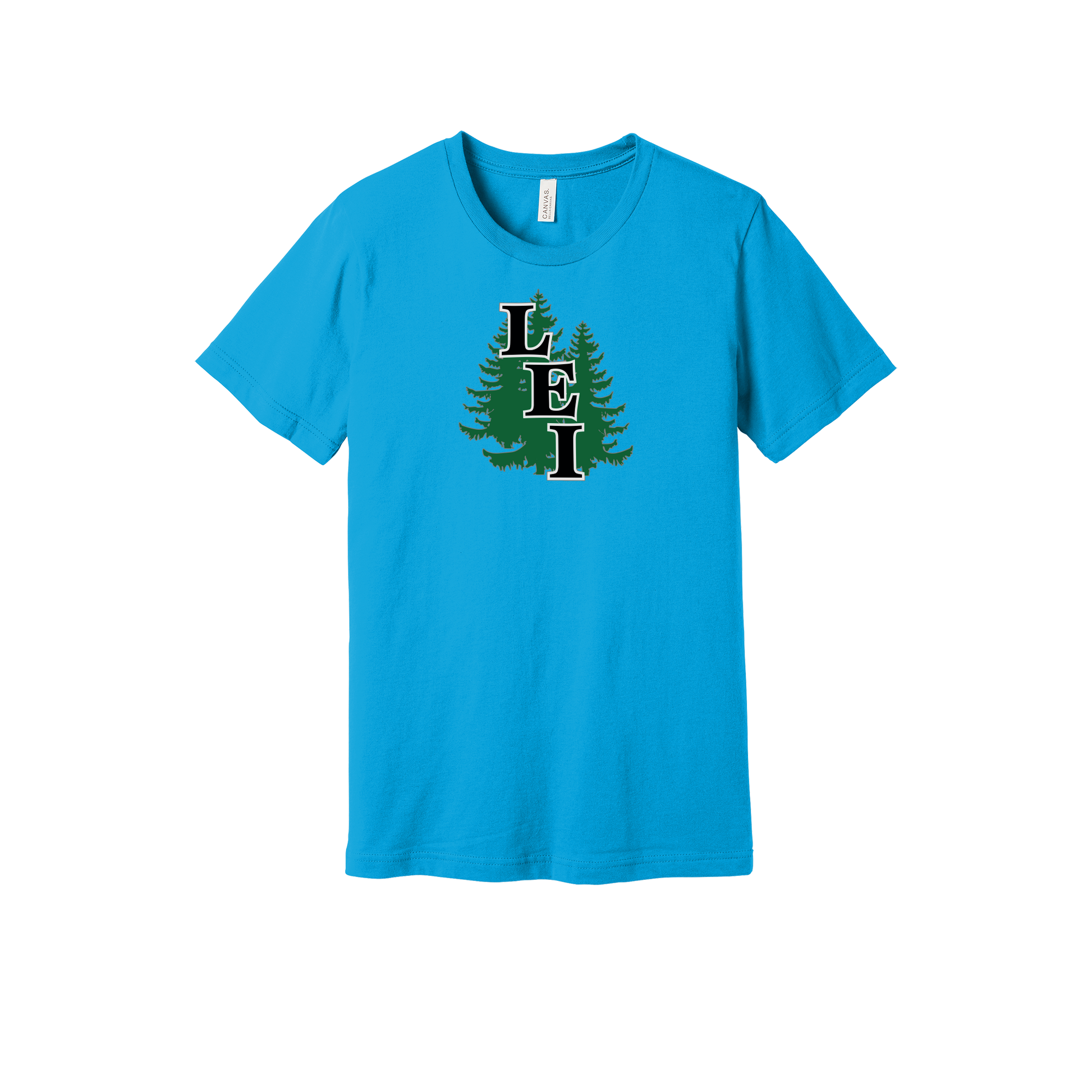 leisite-everyday-essentials-short-sleeve-tee-dtf-front-BC3001-turquoise-flat-front