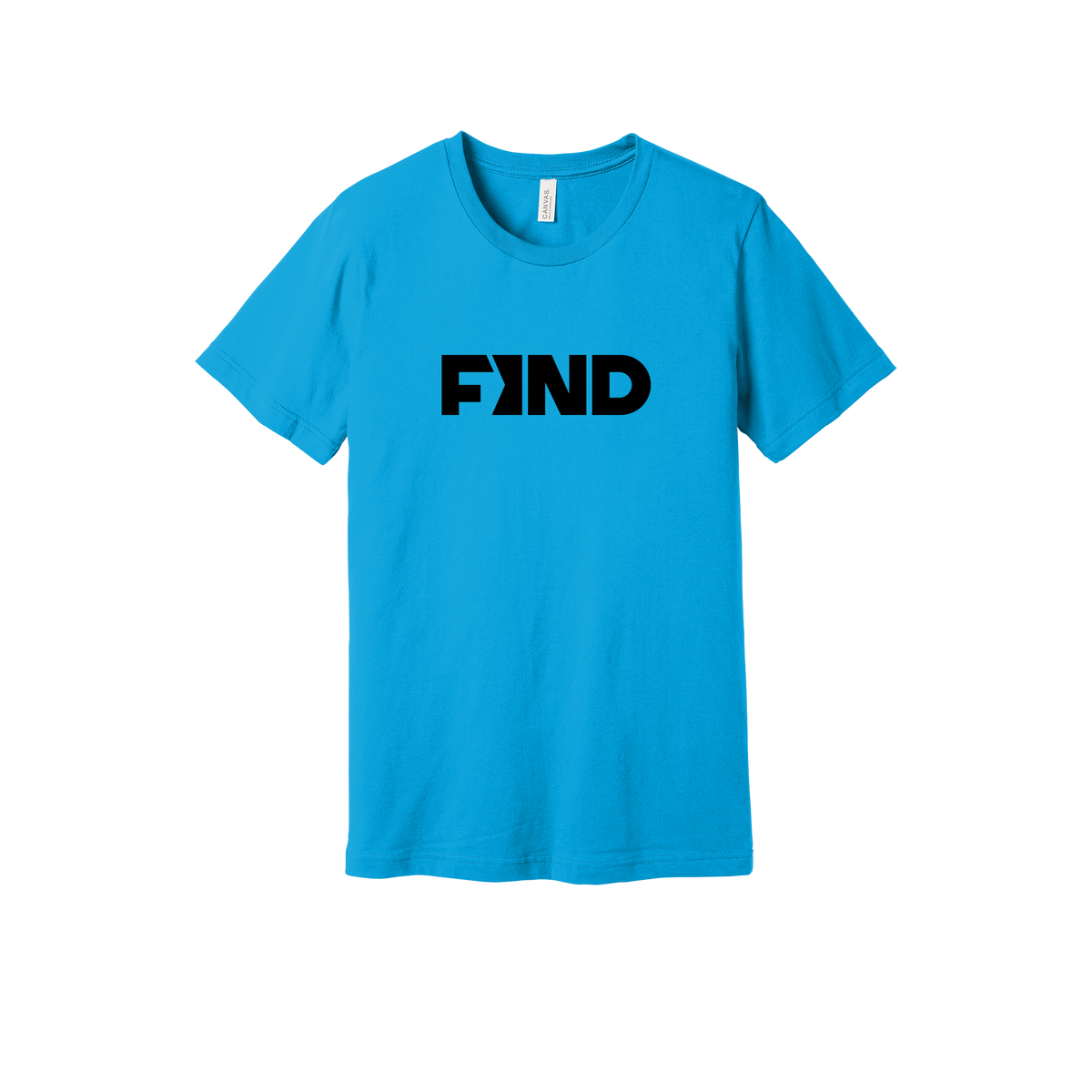 findrealestate-everyday-essentials-short-sleeve-tee-dtf-front-BC3001-turquoise-flat-front