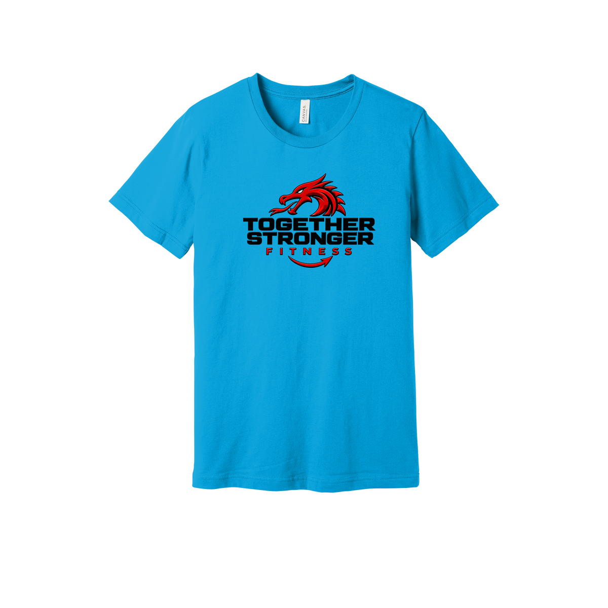 togetherstrongerfitness-everyday-essentials-short-sleeve-tee-dtf-front-BC3001-turquoise-flat-front