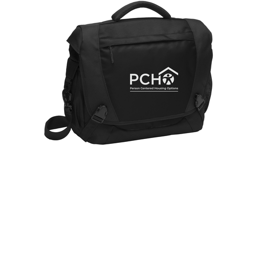 pcho-port-authority-computer-messenger-bag-embroidery-middlefrontpocket-BG306-black-flat-front