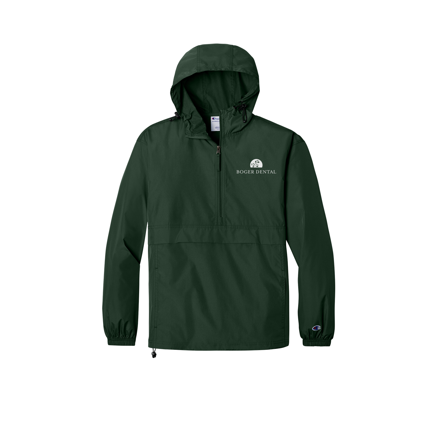 boger-dental-champion-packable-jacket-embroidery-leftchest-CO200-darkgreen-flat-front