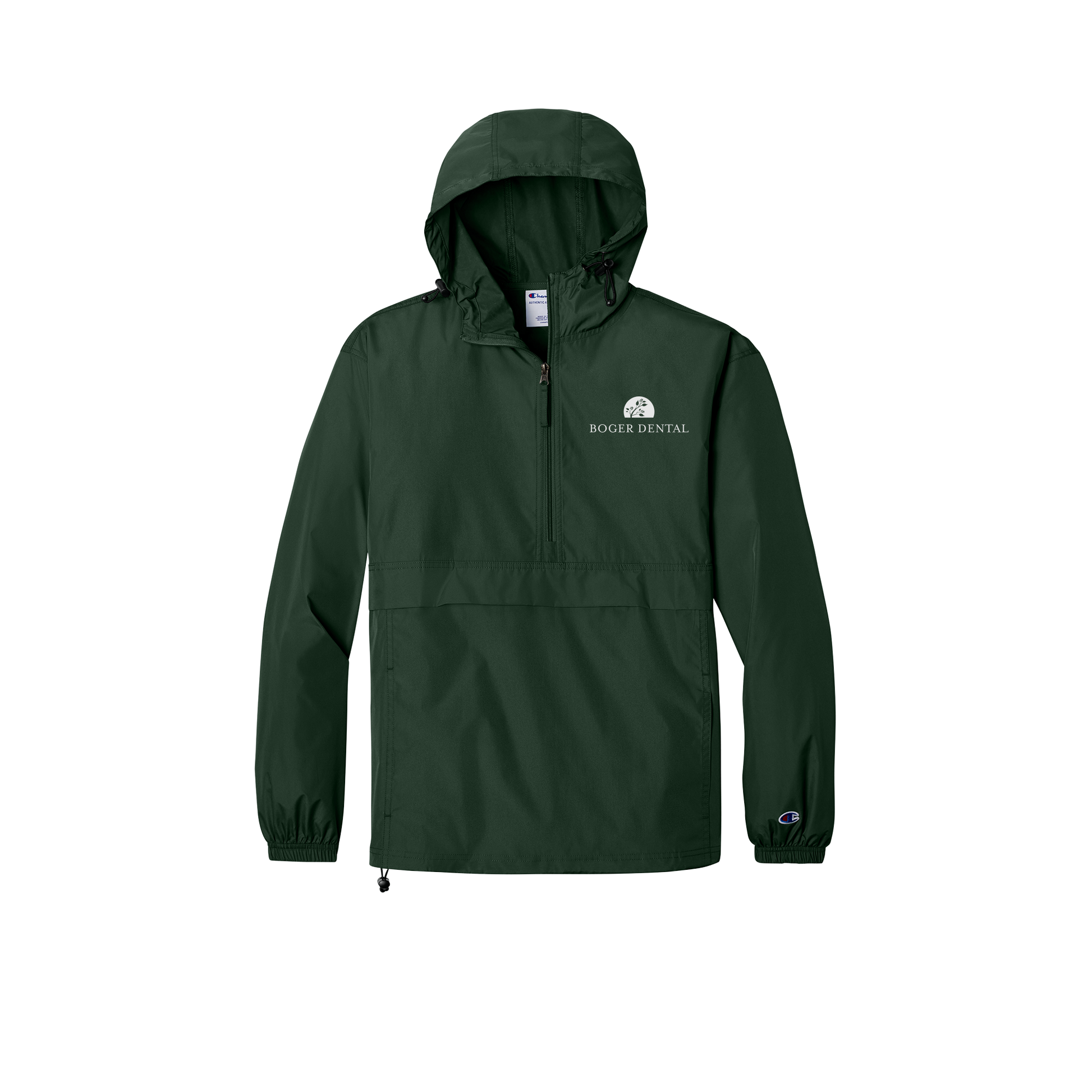 boger-dental-champion-packable-jacket-embroidery-leftchest-CO200-darkgreen-flat-front