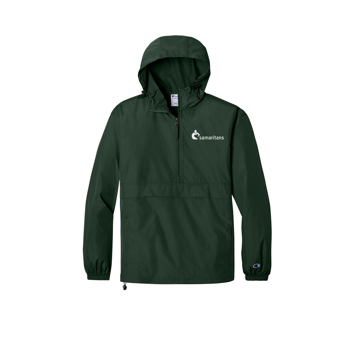 samaritans-champion-packable-jacket-embroidery-leftchest-CO200-darkgreen-flat-front