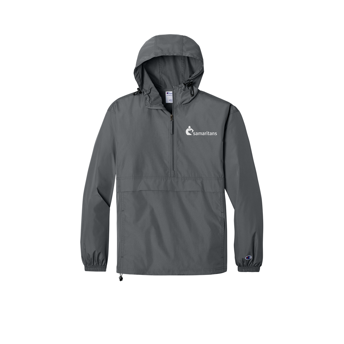 samaritans-champion-packable-jacket-embroidery-leftchest-CO200-graphite-flat-front