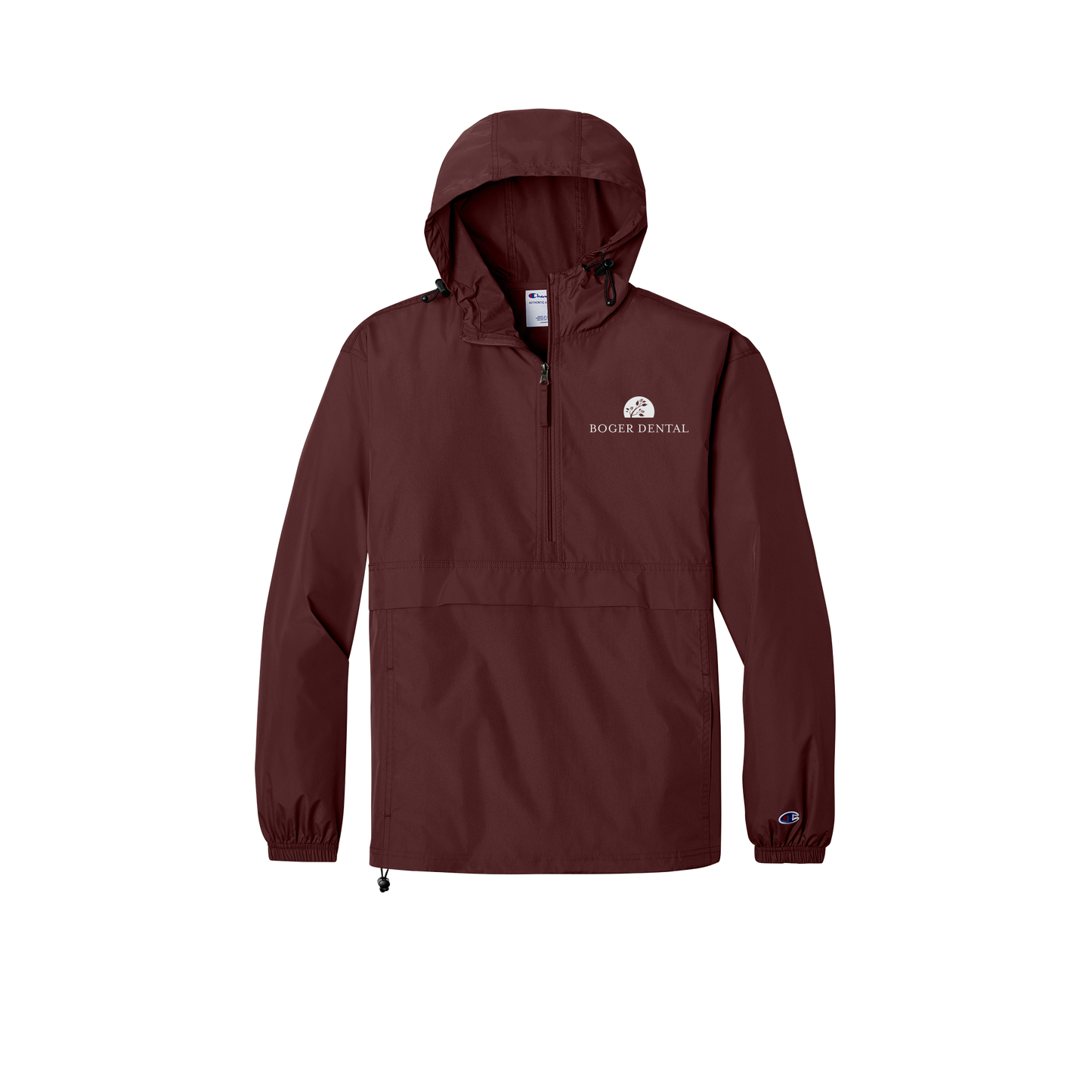 boger-dental-champion-packable-jacket-embroidery-leftchest-CO200-maroon-flat-front