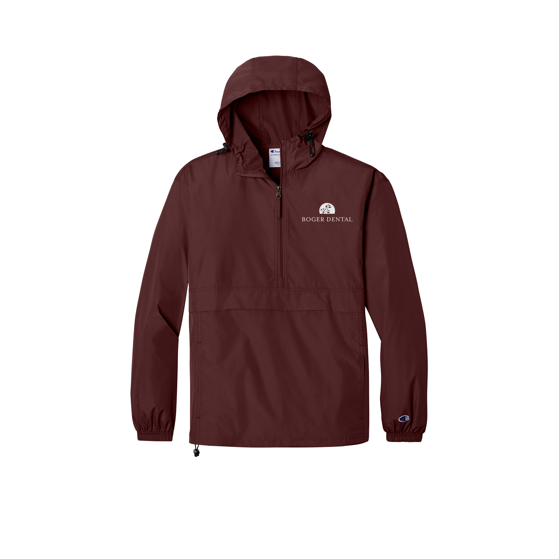 boger-dental-champion-packable-jacket-embroidery-leftchest-CO200-maroon-flat-front
