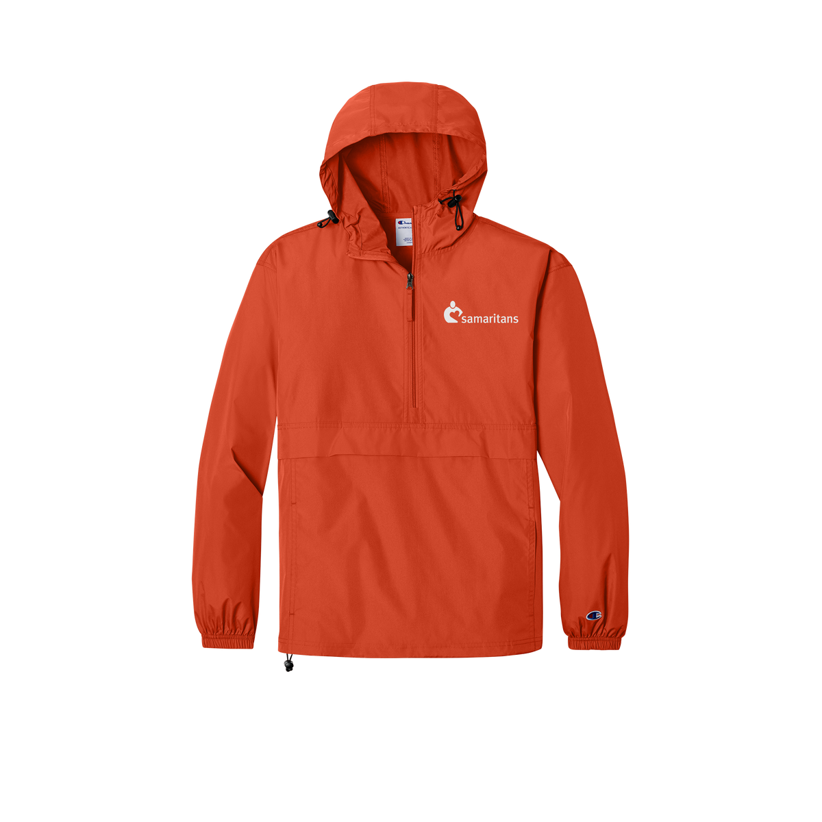 samaritans-champion-packable-jacket-embroidery-leftchest-CO200-orange-flat-front