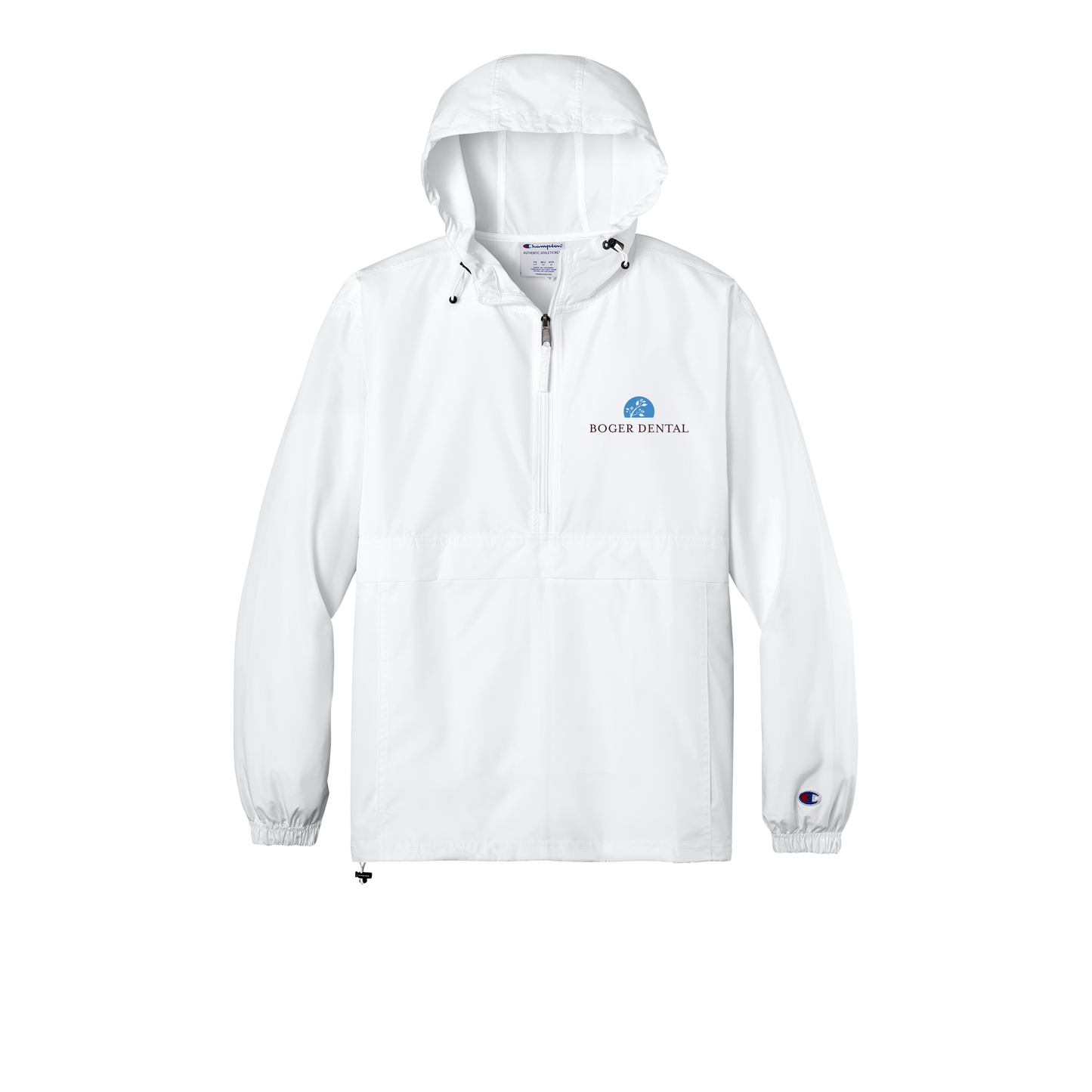 boger-dental-champion-packable-jacket-embroidery-leftchest-CO200-white-flat-front