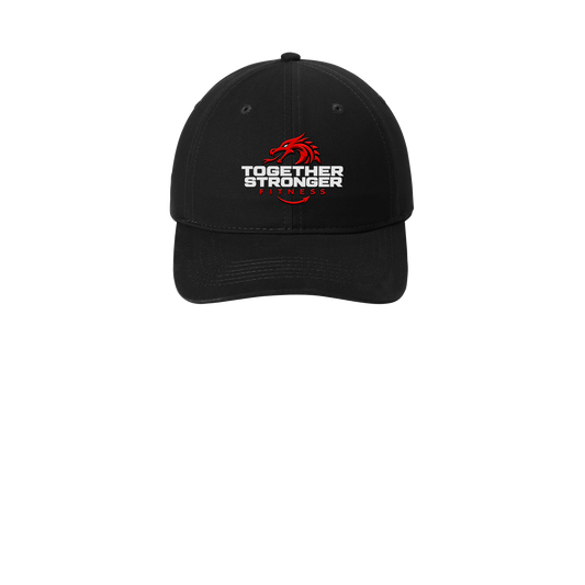 togetherstrongerfitness-low-profile-dad-cap-embroidery-capfront-CP77-black-flat-front