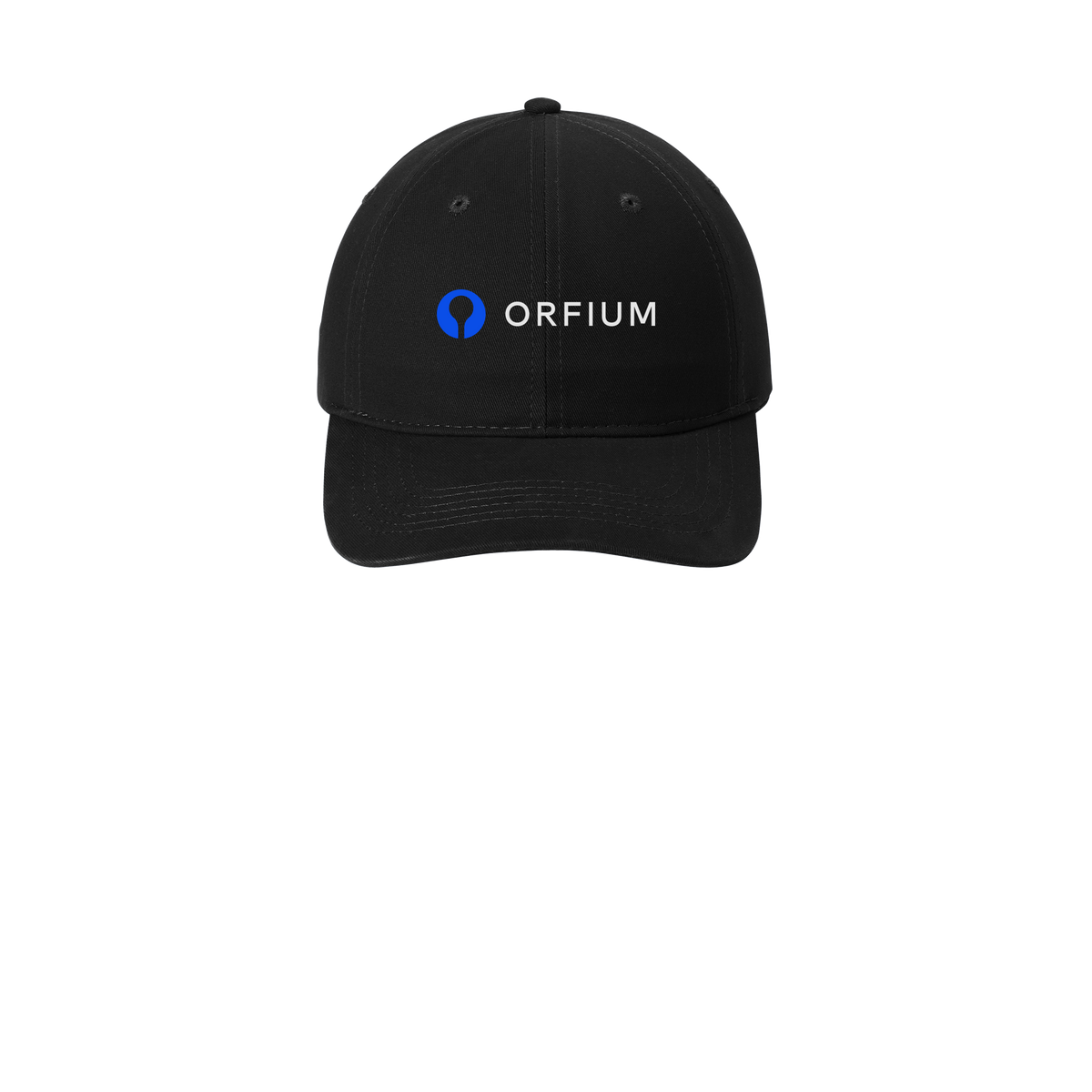 orfium-low-profile-dad-cap-embroidery-capfront-CP77-black-flat-front
