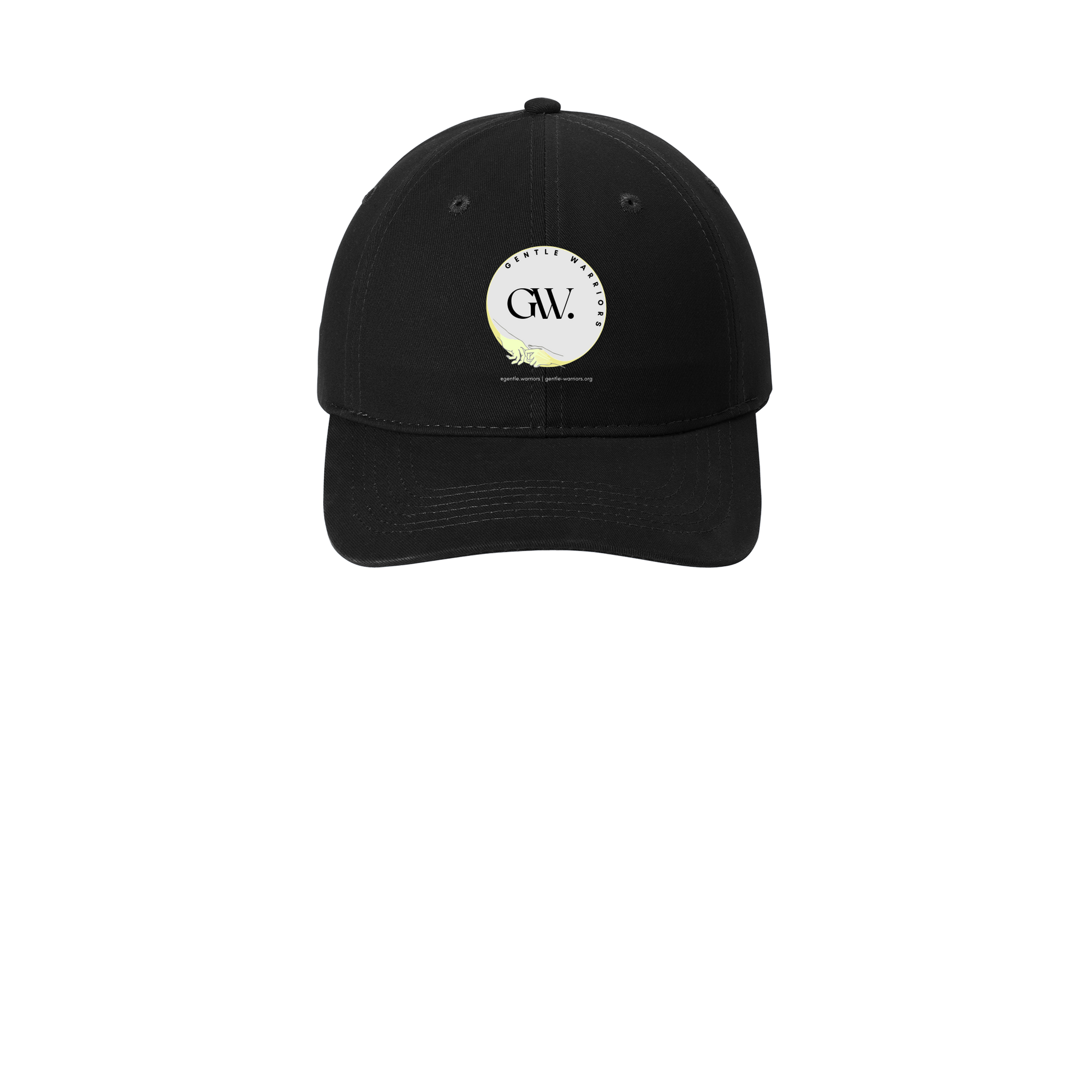 gentle-warriors-low-profile-dad-cap-embroidery-capfront-CP77-black-flat-front