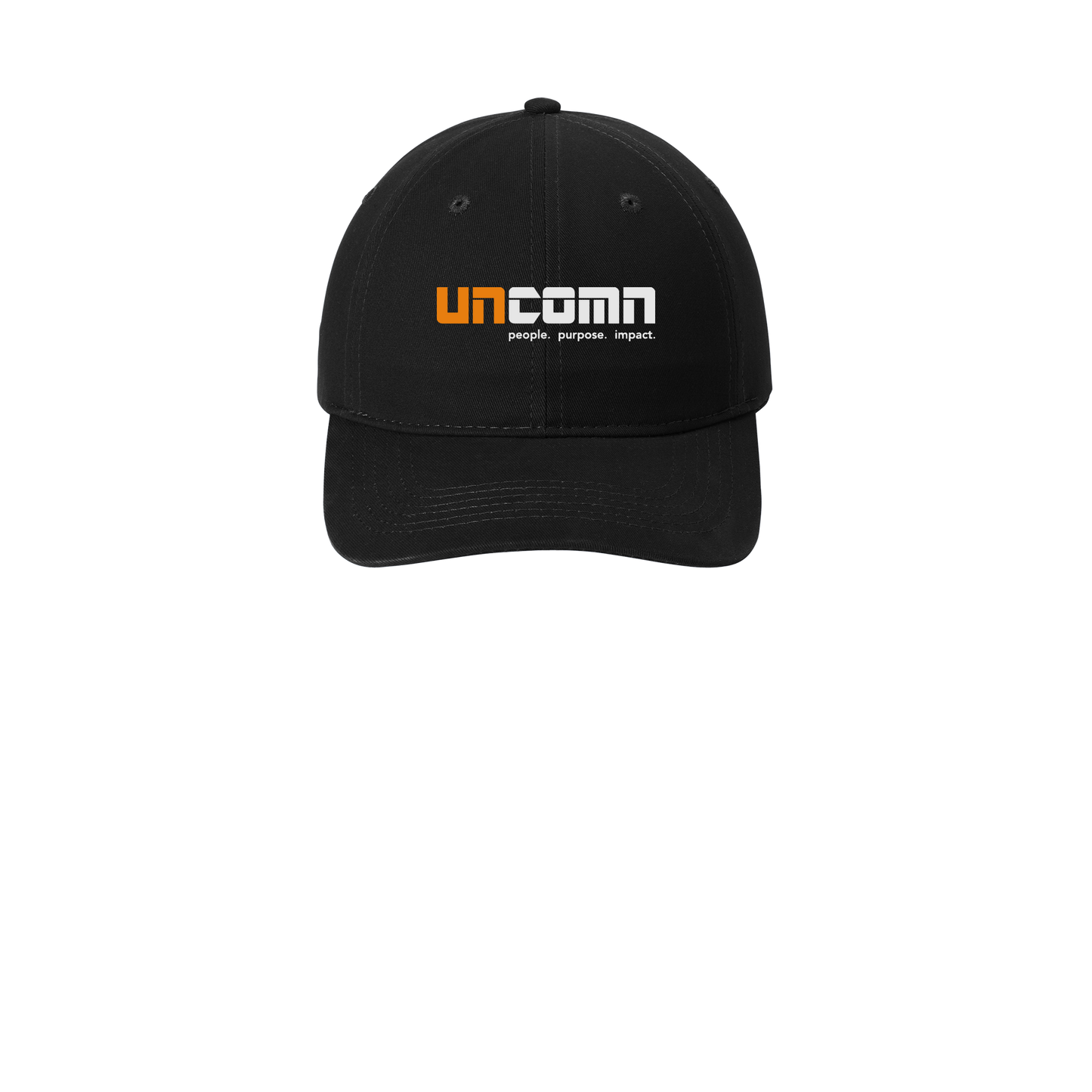 uncomn-low-profile-dad-cap-embroidery-capfront-CP77-black-flat-front