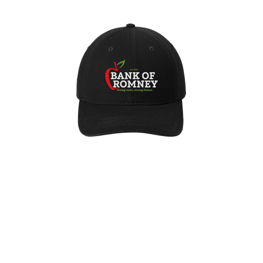 bankofromney-low-profile-dad-cap-embroidery-capfront-CP77-black-flat-front