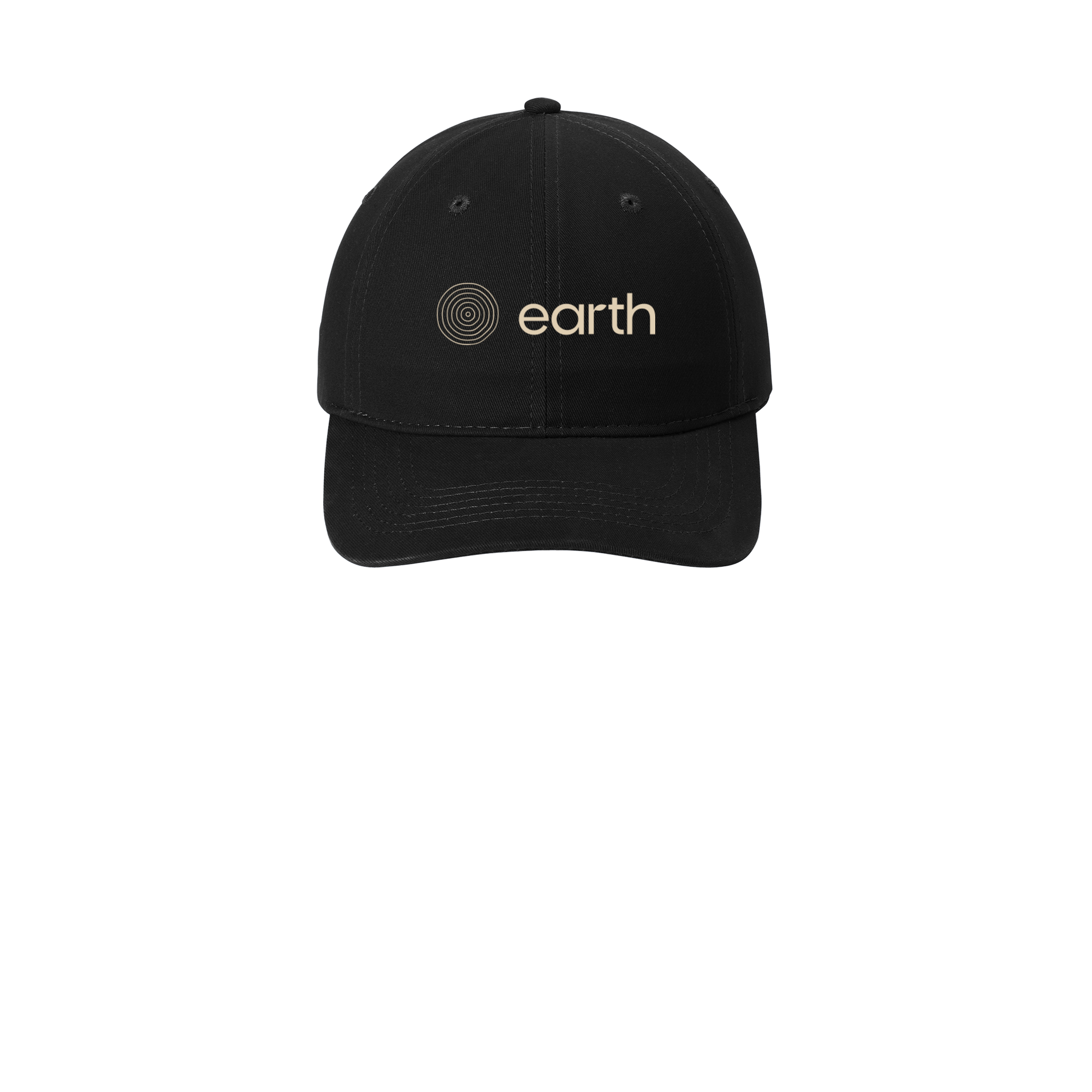 earthfuneral-low-profile-dad-cap-embroidery-capfront-CP77-black-flat-front
