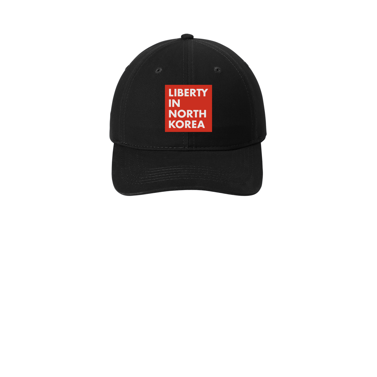 libertyinnorthkorea-low-profile-dad-cap-embroidery-capfront-CP77-black-flat-front
