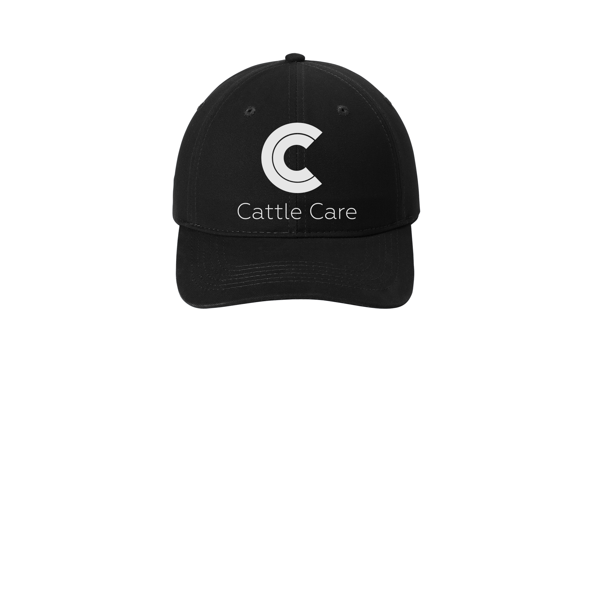 cattle-care-low-profile-dad-cap-embroidery-capfront-CP77-black-flat-front