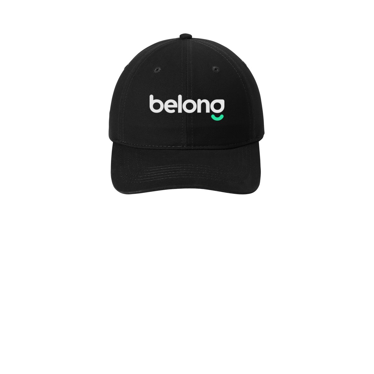 belonghome-low-profile-dad-cap-embroidery-capfront-CP77-black-flat-front