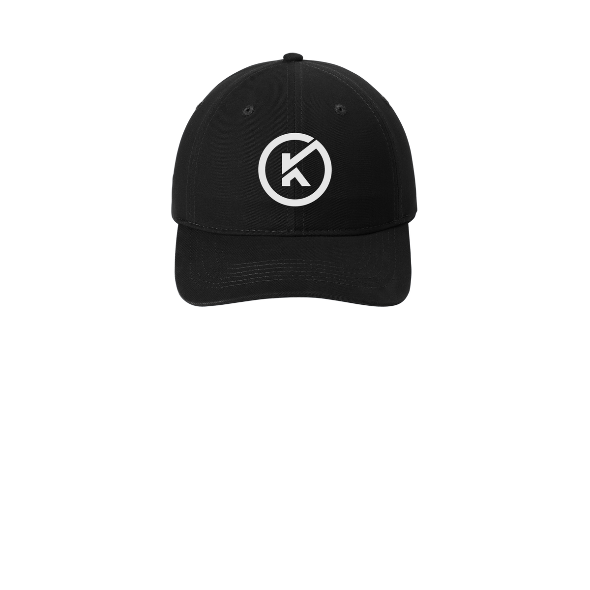 kitmanlabs-low-profile-dad-cap-embroidery-capfront-CP77-black-flat-front