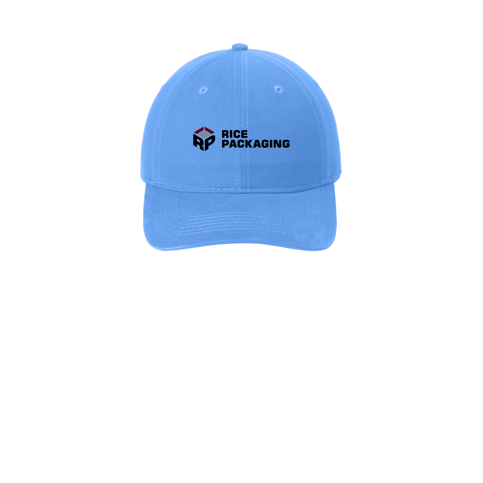 ricepackaging-low-profile-dad-cap-embroidery-capfront-CP77-carolinablue-flat-front