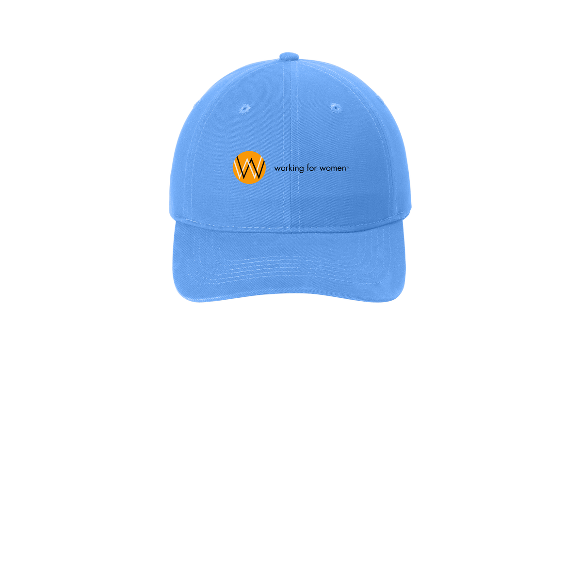 workingforwomen-low-profile-dad-cap-embroidery-capfront-CP77-carolinablue-flat-front