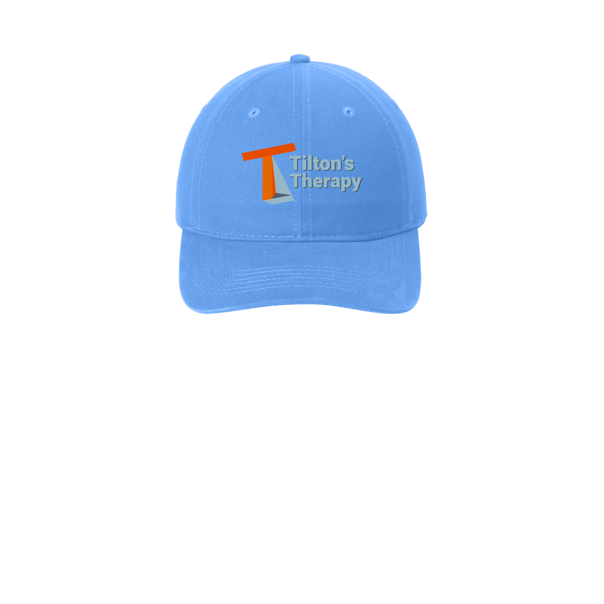 tiltonstherapy-low-profile-dad-cap-embroidery-capfront-CP77-carolinablue-flat-front