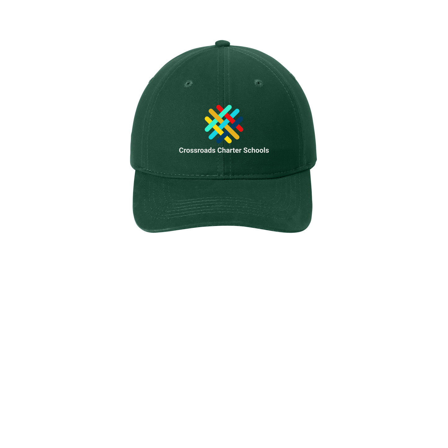 crossroadsschoolskc-low-profile-dad-cap-embroidery-capfront-CP77-hunter-flat-front