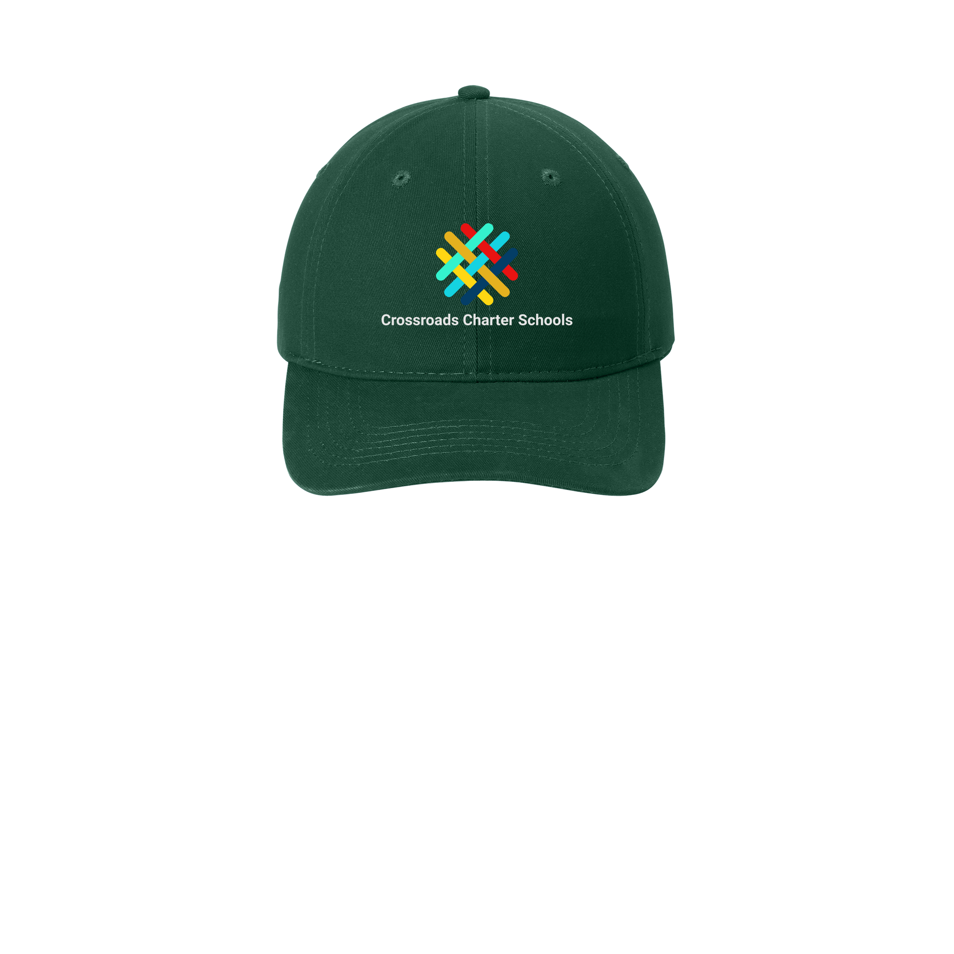 crossroadsschoolskc-low-profile-dad-cap-embroidery-capfront-CP77-hunter-flat-front