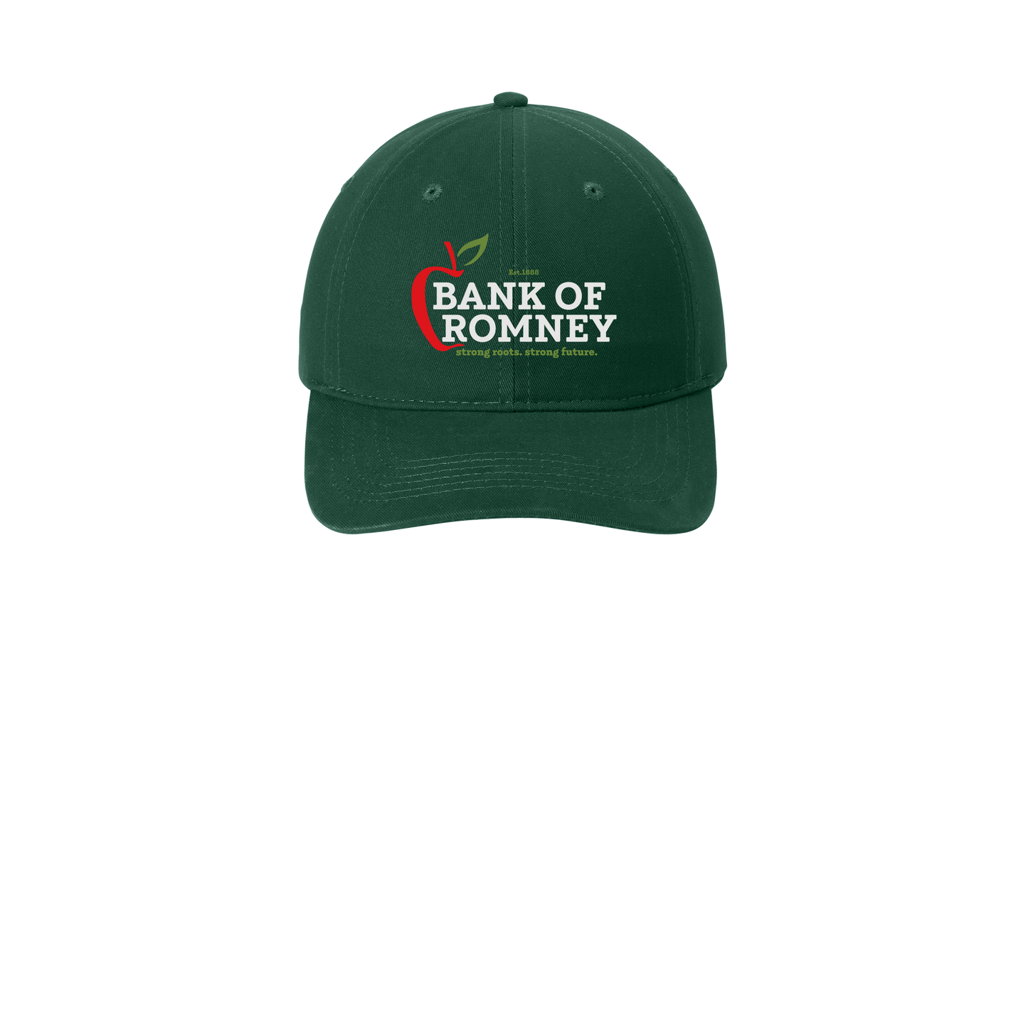 bankofromney-low-profile-dad-cap-embroidery-capfront-CP77-hunter-flat-front