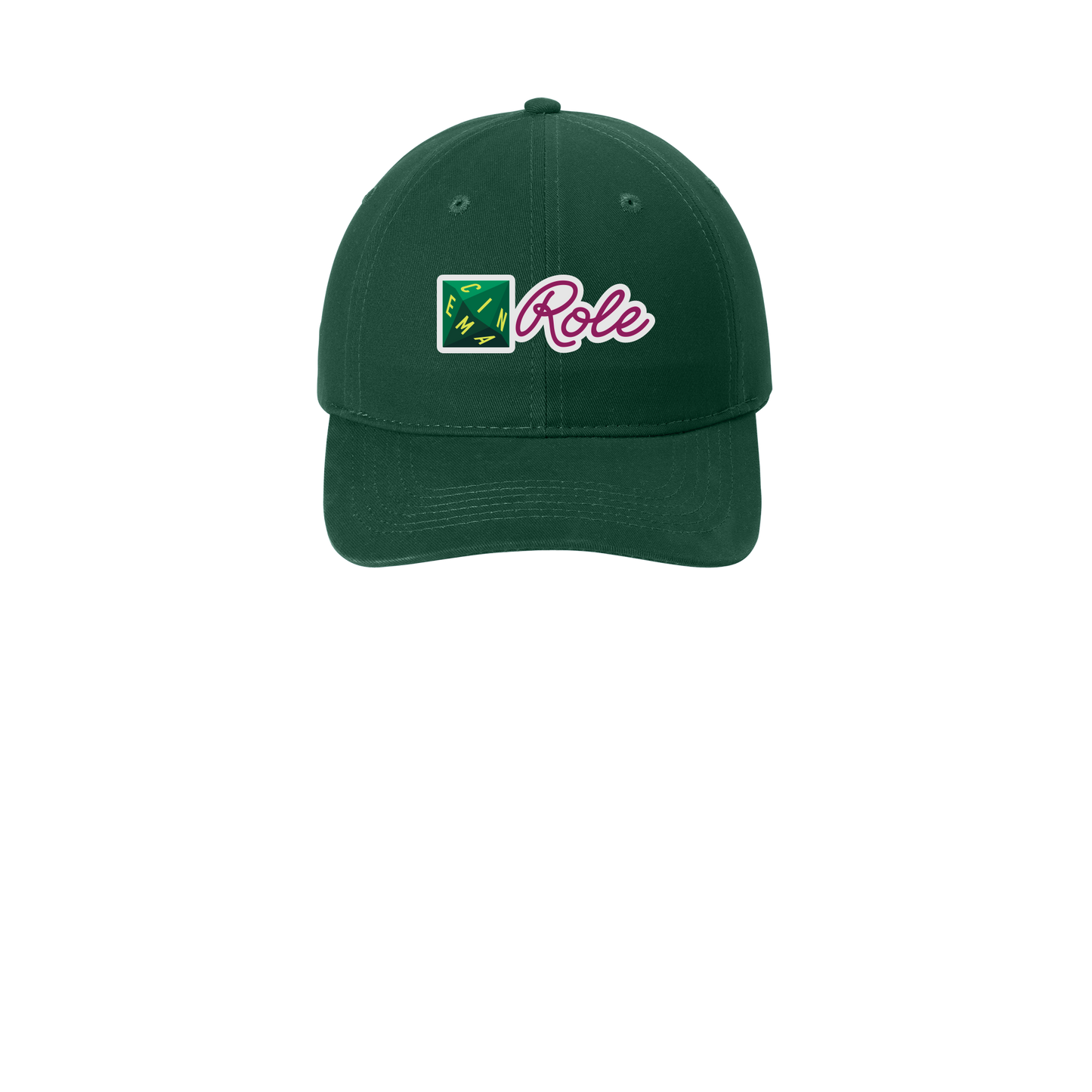 cinemarole-low-profile-dad-cap-embroidery-capfront-CP77-hunter-flat-front