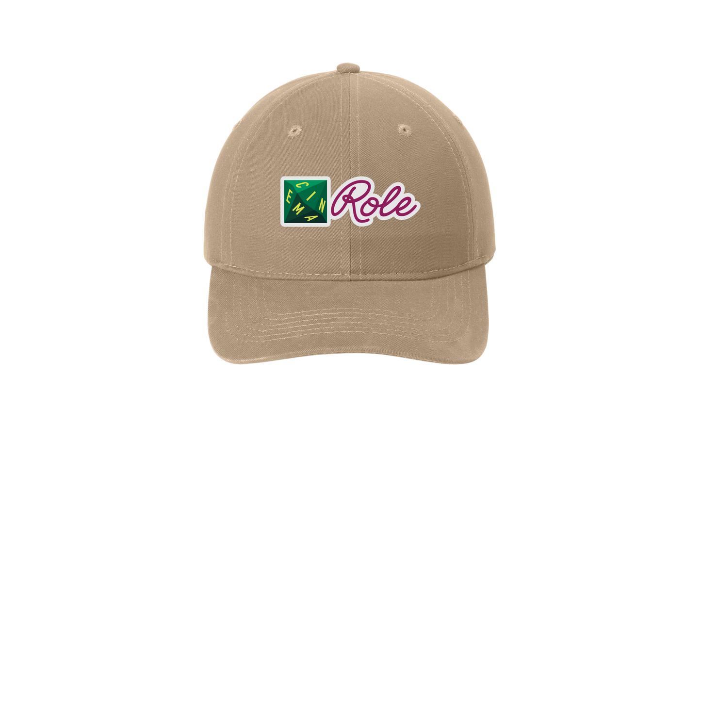 cinemarole-low-profile-dad-cap-embroidery-capfront-CP77-khaki-flat-front