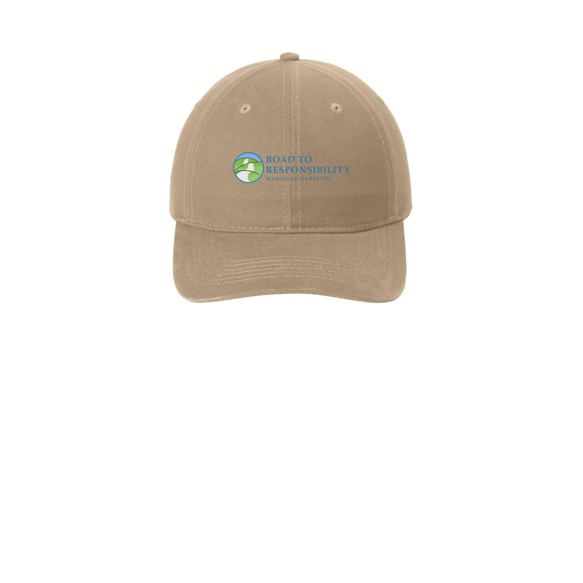 roadtoresponsibility-low-profile-dad-cap-embroidery-capfront-CP77-khaki-flat-front