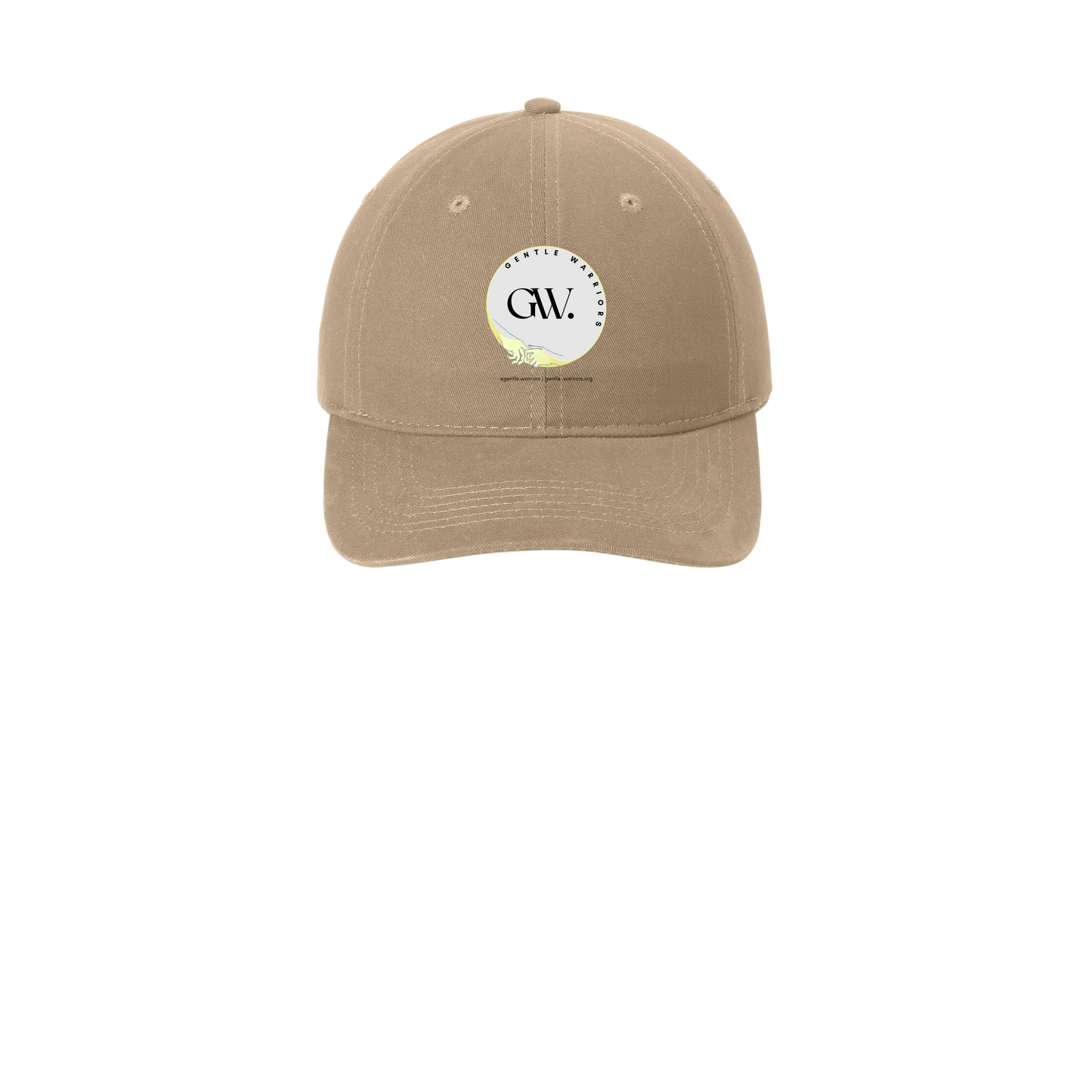 gentle-warriors-low-profile-dad-cap-embroidery-capfront-CP77-khaki-flat-front