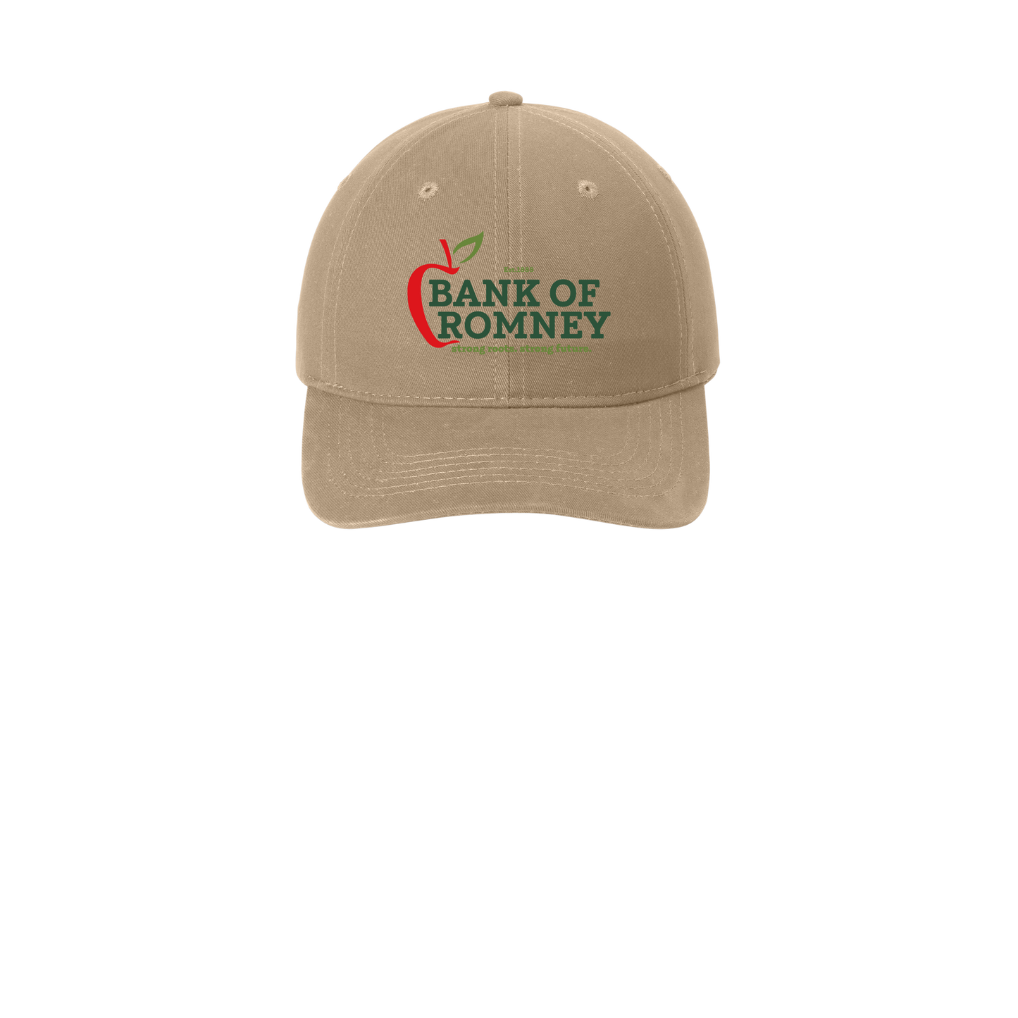 bankofromney-low-profile-dad-cap-embroidery-capfront-CP77-khaki-flat-front