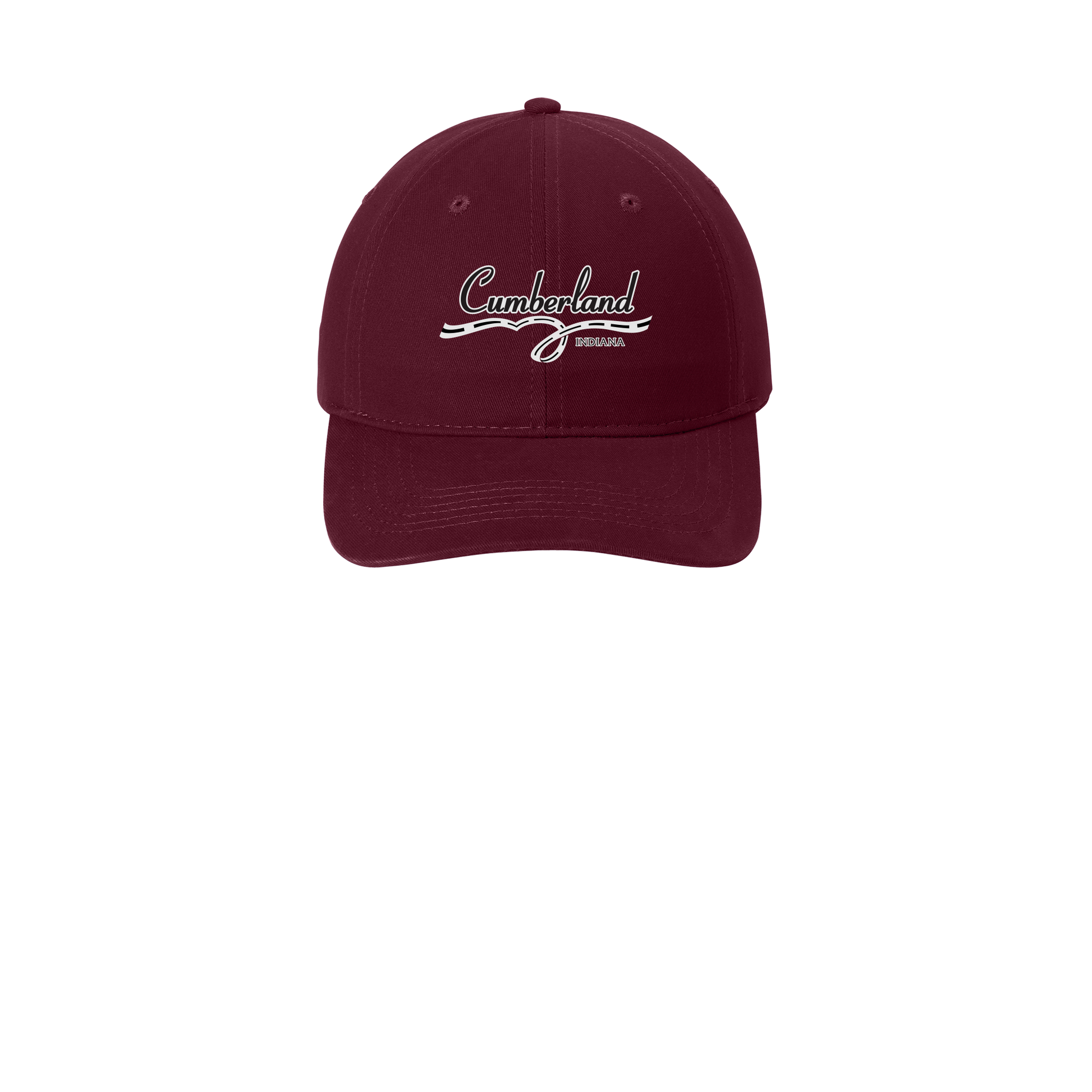 cumberland-low-profile-dad-cap-embroidery-capfront-CP77-maroon-flat-front