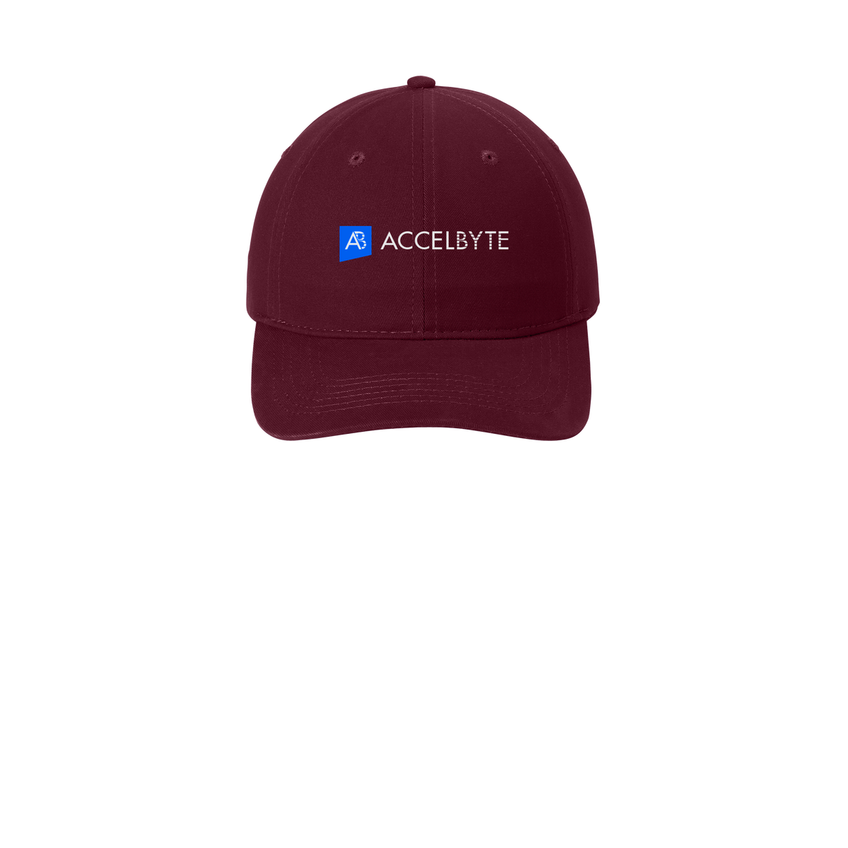accelbyte-low-profile-dad-cap-embroidery-capfront-CP77-maroon-flat-front