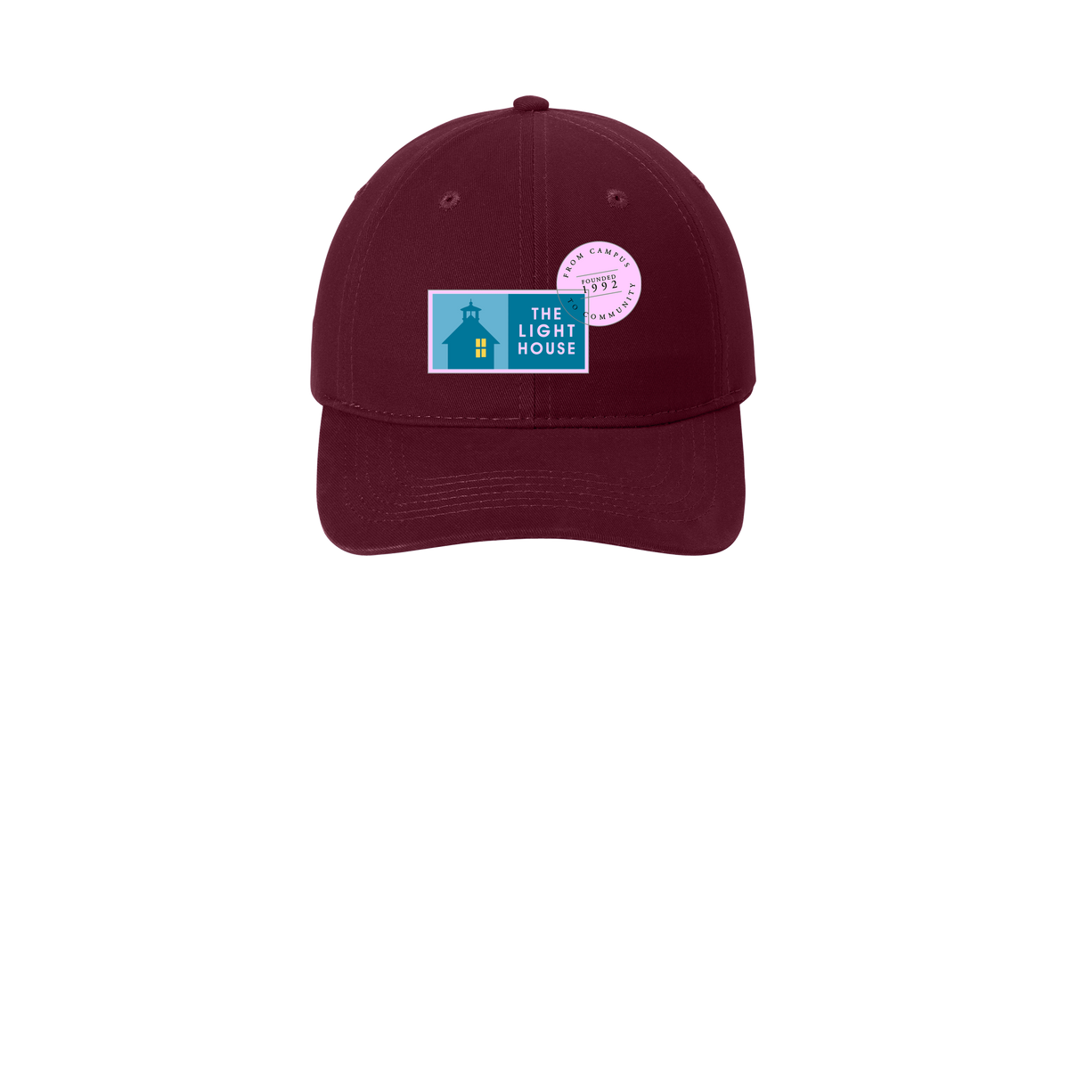 lhcampus-low-profile-dad-cap-embroidery-capfront-CP77-maroon-flat-front