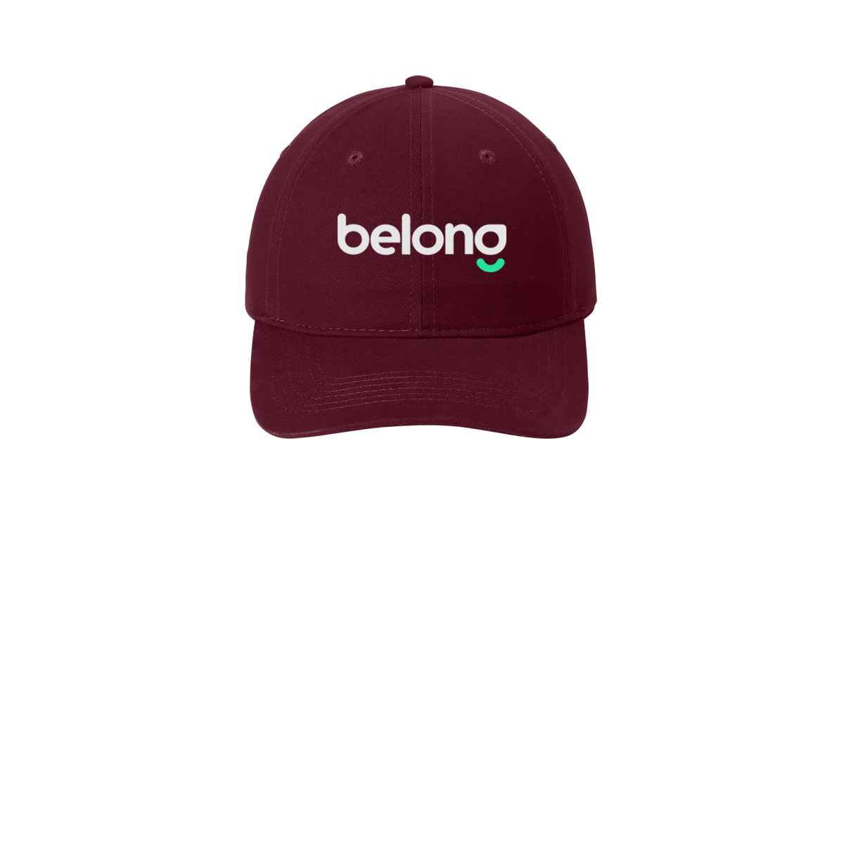 belonghome-low-profile-dad-cap-embroidery-capfront-CP77-maroon-flat-front