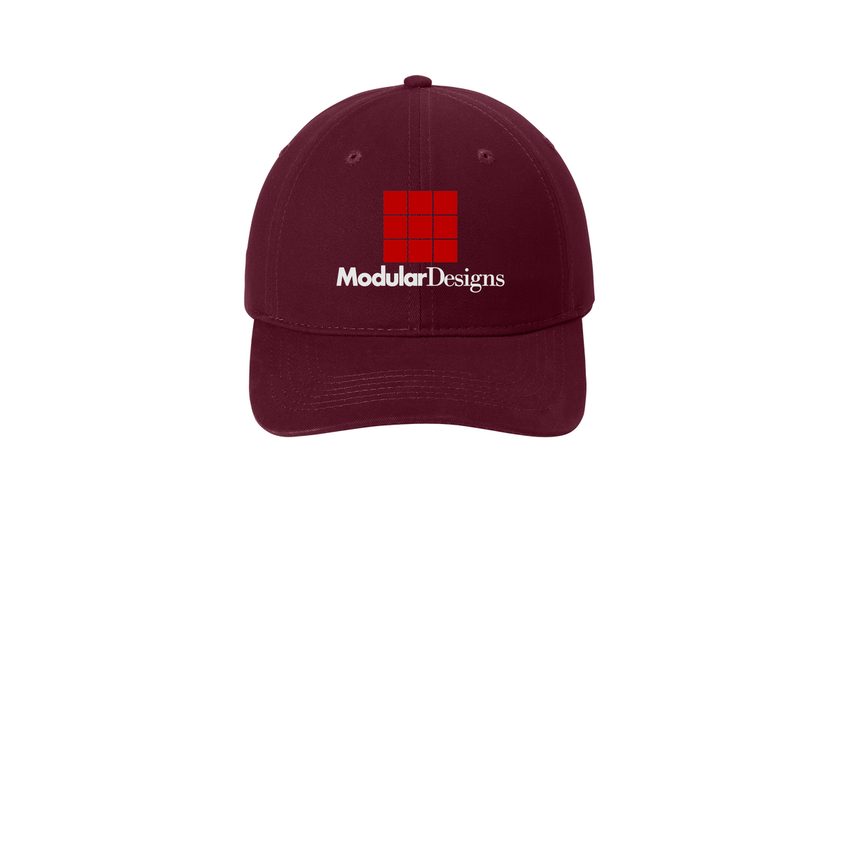 modulardesignsflooring-low-profile-dad-cap-embroidery-capfront-CP77-maroon-flat-front