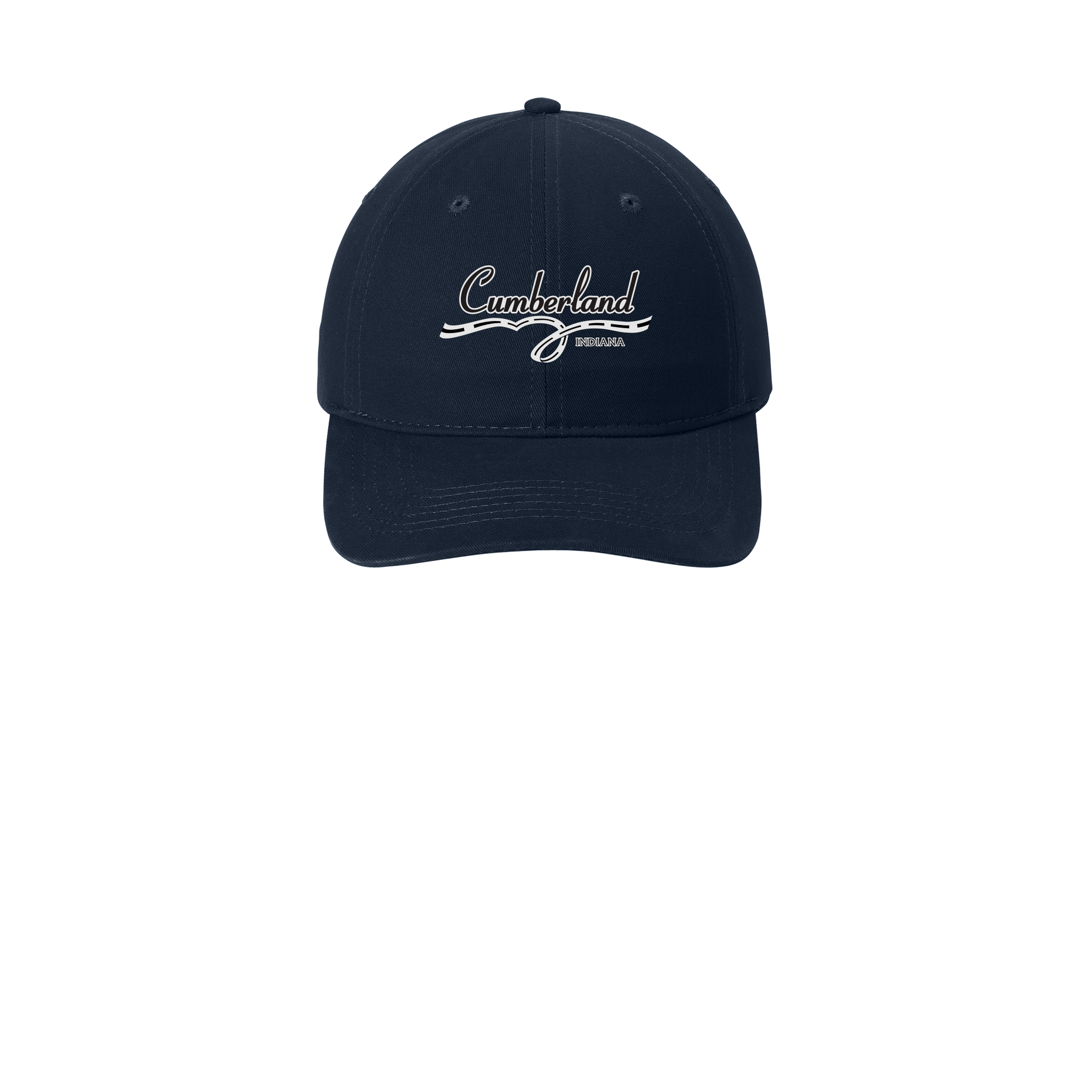 cumberland-low-profile-dad-cap-embroidery-capfront-CP77-navy-flat-front