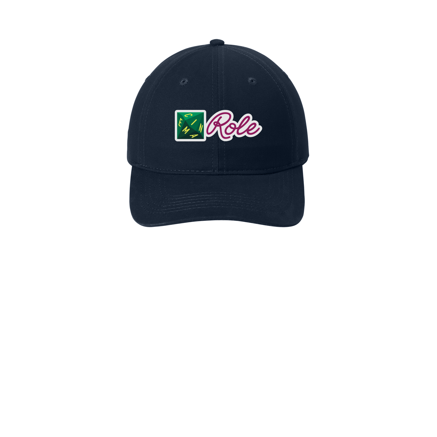 cinemarole-low-profile-dad-cap-embroidery-capfront-CP77-navy-flat-front