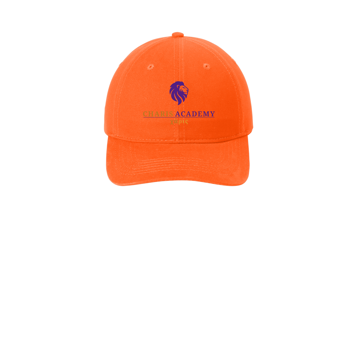 cahazleton-low-profile-dad-cap-embroidery-capfront-CP77-orange-flat-front