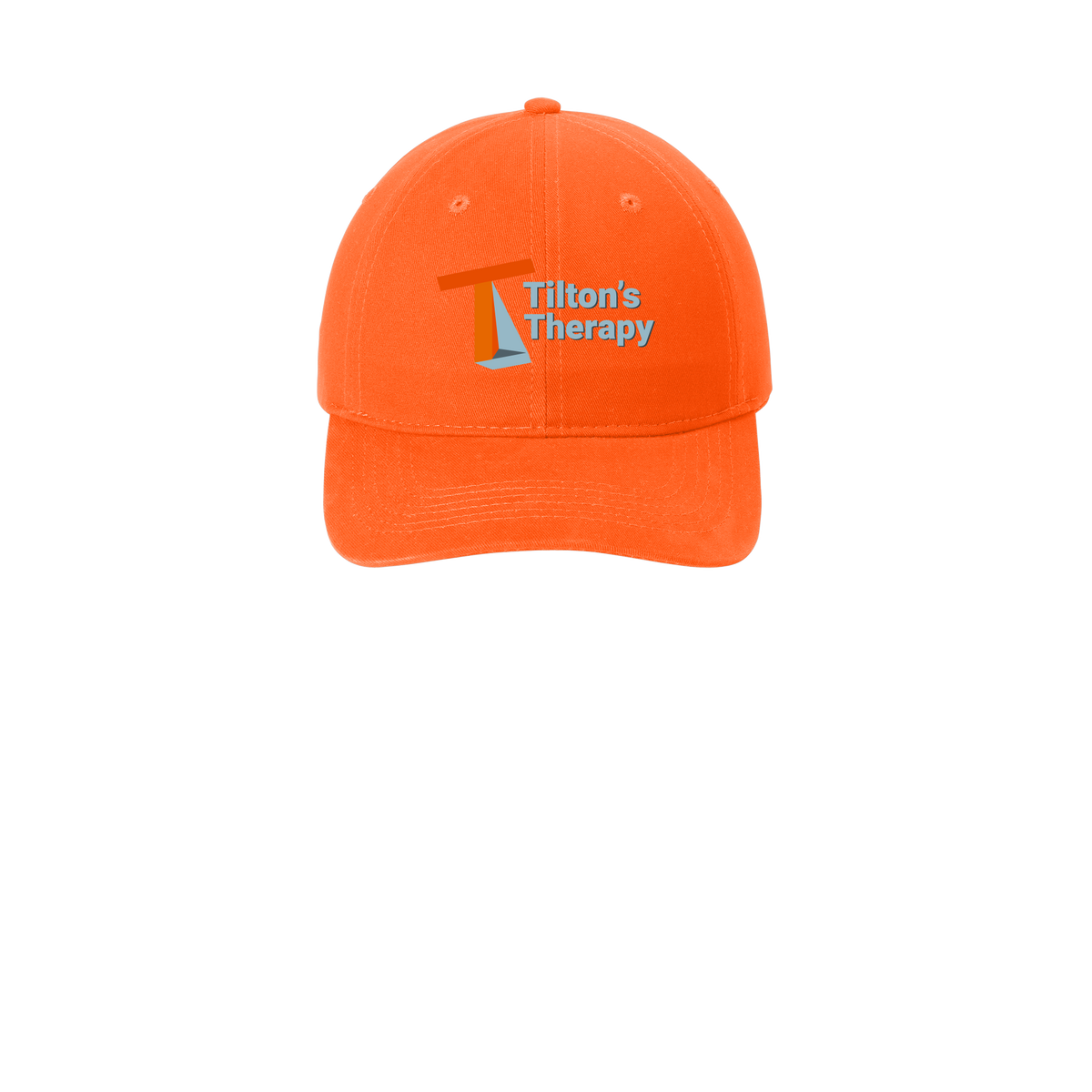 tiltonstherapy-low-profile-dad-cap-embroidery-capfront-CP77-orange-flat-front