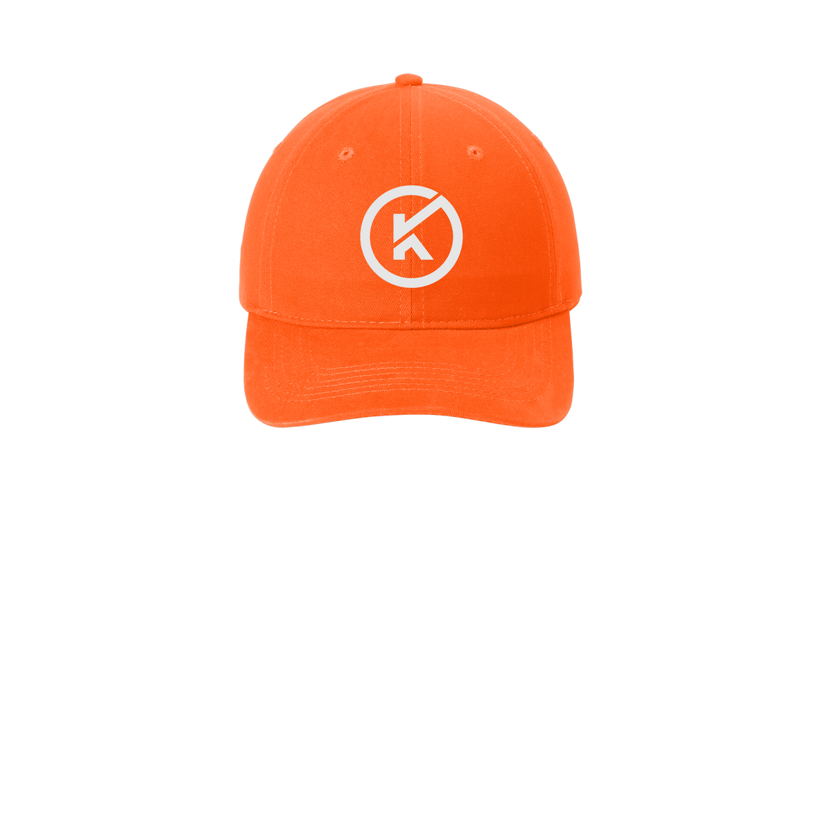 kitmanlabs-low-profile-dad-cap-embroidery-capfront-CP77-orange-flat-front