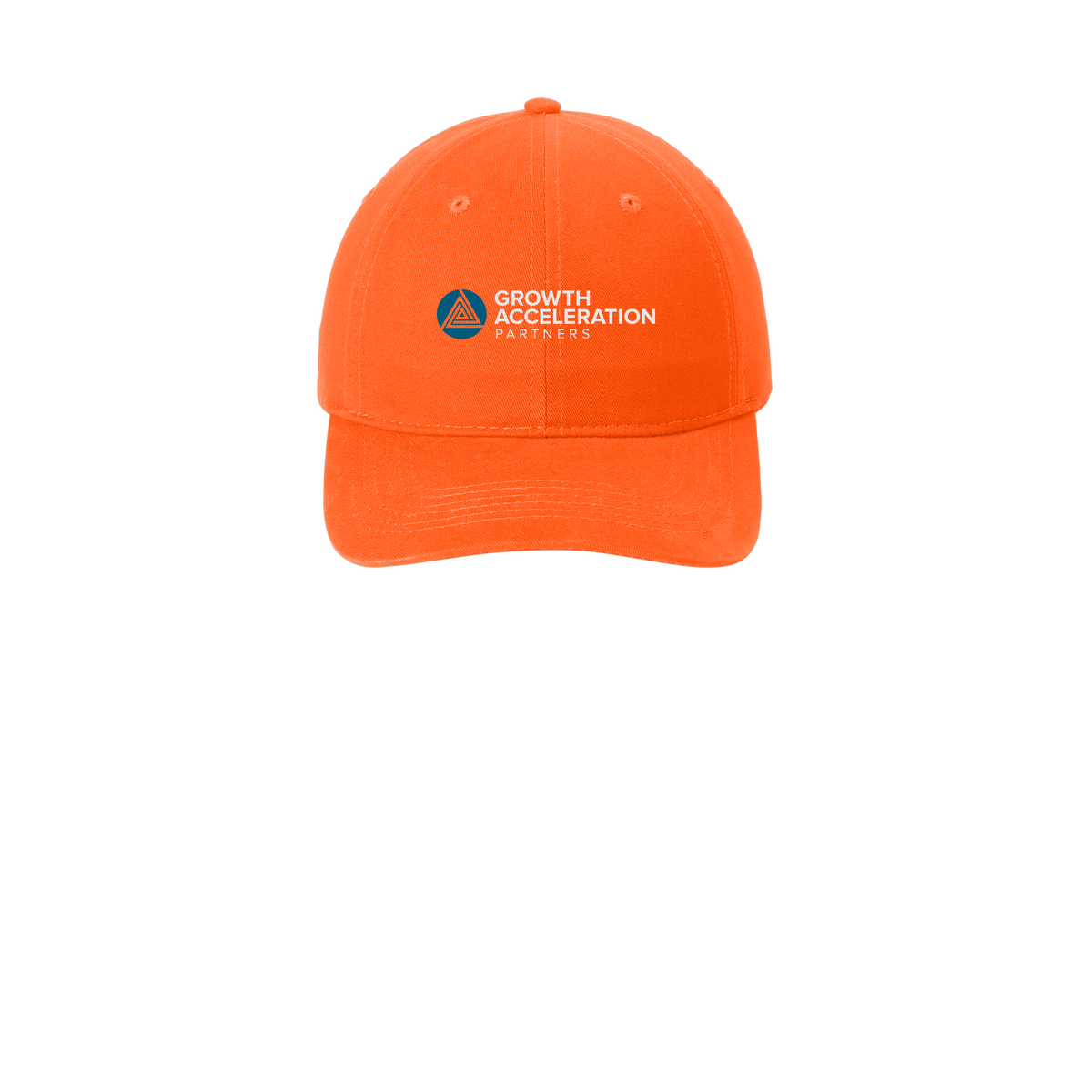growthaccelerationpartners-low-profile-dad-cap-embroidery-capfront-CP77-orange-flat-front
