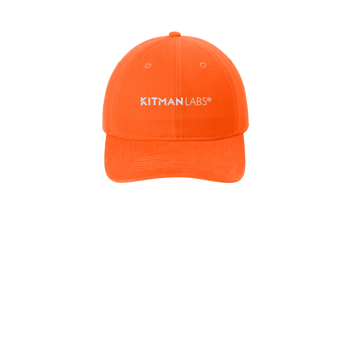 kitmanlabs-low-profile-dad-cap-embroidery-capfront-CP77-orange-flat-front